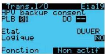 Carel pRack pR300T - Paramètres de la fonction backup - 1