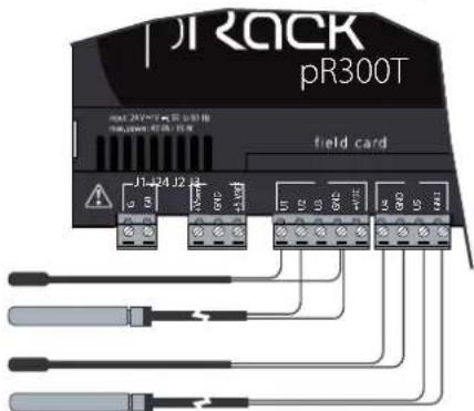 Carel pRack pR300T - Raccordement des sondes de température NTC universelles - 1