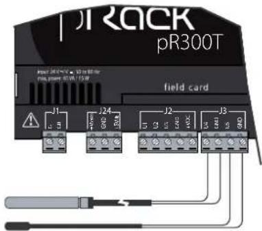 Carel pRack pR300T - RaccordementdessondesdetempératurePT1000 - 1