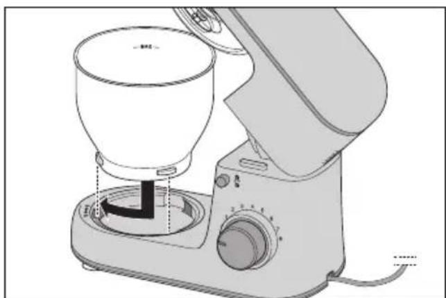 SILVERCREST SKM 600 C2 - Colocacion del bol para remover - 1