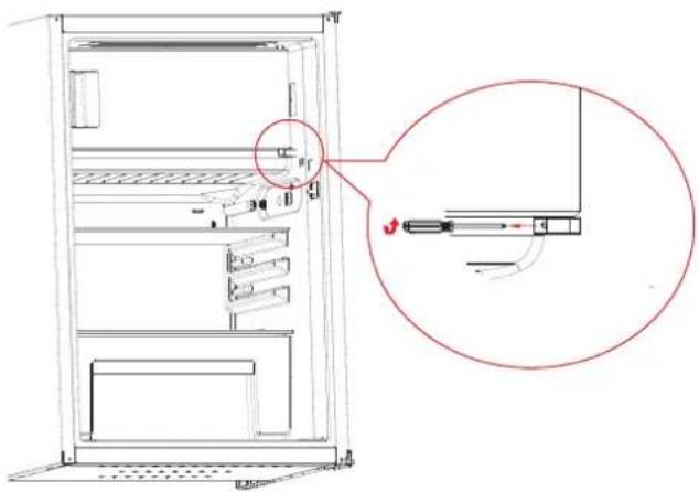 SILVERCREST SKS 121 A1 - Changing the freezer compartment door hinge - 2