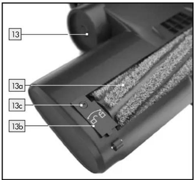 SILVERCREST SHAZ 22.2 E6 - Limpiar el rodillo de cepillos rotatorio: - 1