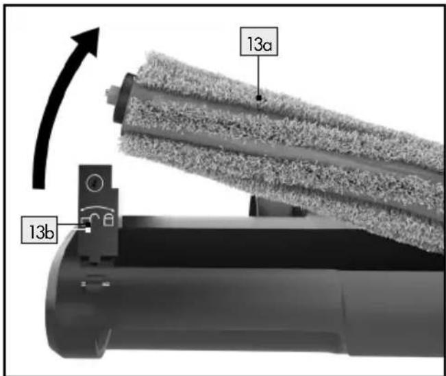 SILVERCREST SHAZ 22.2 E6 - Cistenie rotujucej valcekovej kefy: - 2