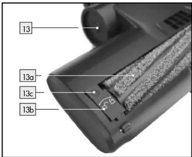 SILVERCREST SHAZ 22.2 E6 - Pulizia del rullo rotante della spazzola: - 1