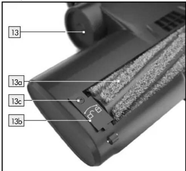 SILVERCREST SHAZ 22.2 E6 - Czyszczenie obrotowej wałka szczotki: - 1