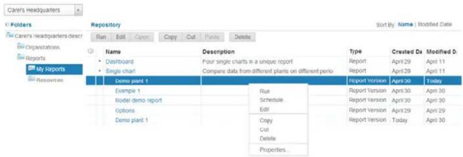 Carel tDisplay - Actions sur les rapport - 1