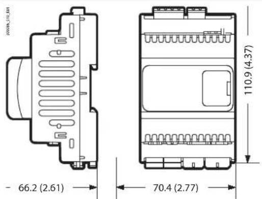 Carel MPXone - Dimensions - mm (in) - 1