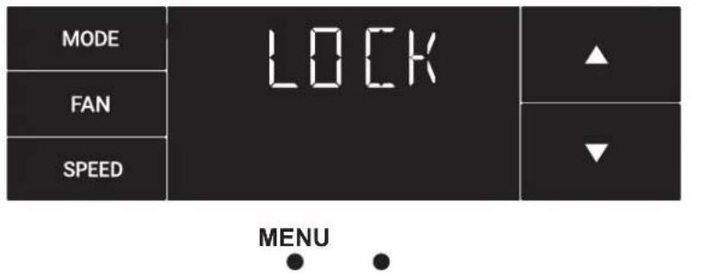 MODE FAN SPEED LOCK ▲ ▼ MENU