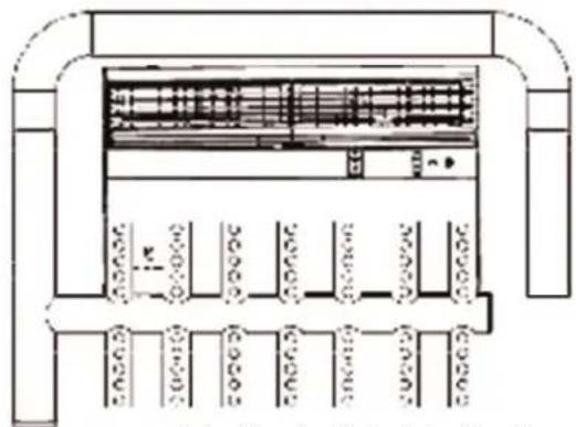 Technical diagram of a mechanical or electrical component with labeled sections and internal components