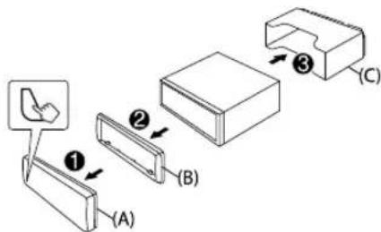 KENWOOD KDCBT782HD - Installing the unit (in-dash mounting) - 1