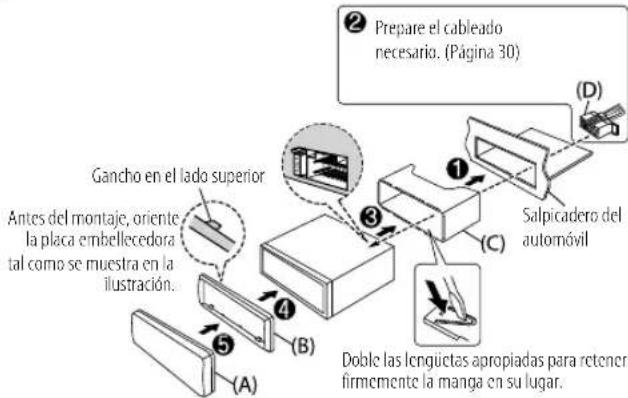 KENWOOD KDCX305 - Instalación de la unidad (montaje en el tablero) - 2