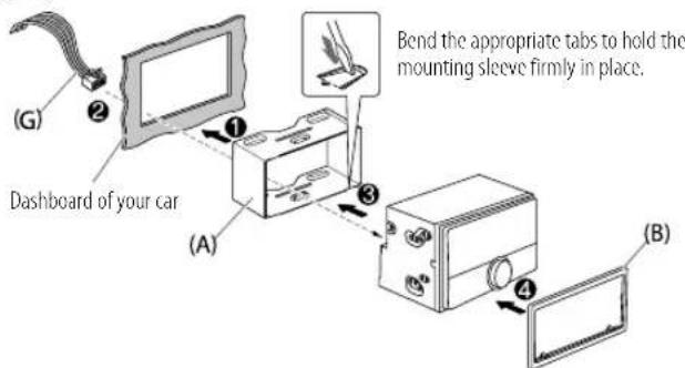 KENWOOD DPX305MBT - Installing the unit (in-dash mounting) - 1