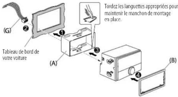 KENWOOD DPX305MBT - Installation de l'appareil (montage encastré) - 1