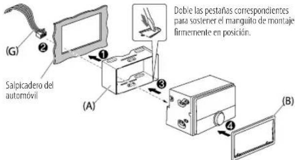 KENWOOD DPX305MBT - Instalación de la unidad (montaje en el tablero) - 1