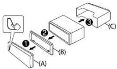 KENWOOD KMMBT732HD - Installing the unit (in-dash mounting) - 1