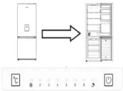 HISENSE RB329N4ACE - Painel visor dentro da porta - 1
