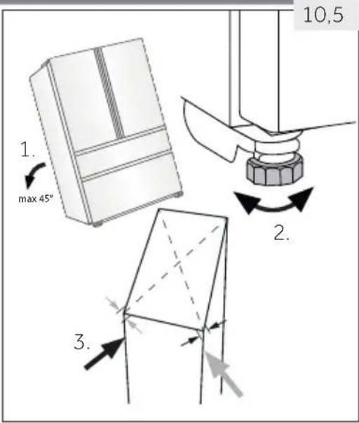 HAIER HTW7720ENPT - Uso dei piedini regolabili - 1