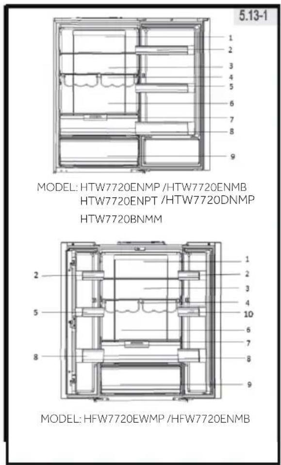 HAIER HTW7720ENPT - Storing into the refrigerator compartment - 1