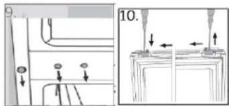 HAIER HTW7720ENPT - Szerelés lépései (lásd 10,9 kép): - 5