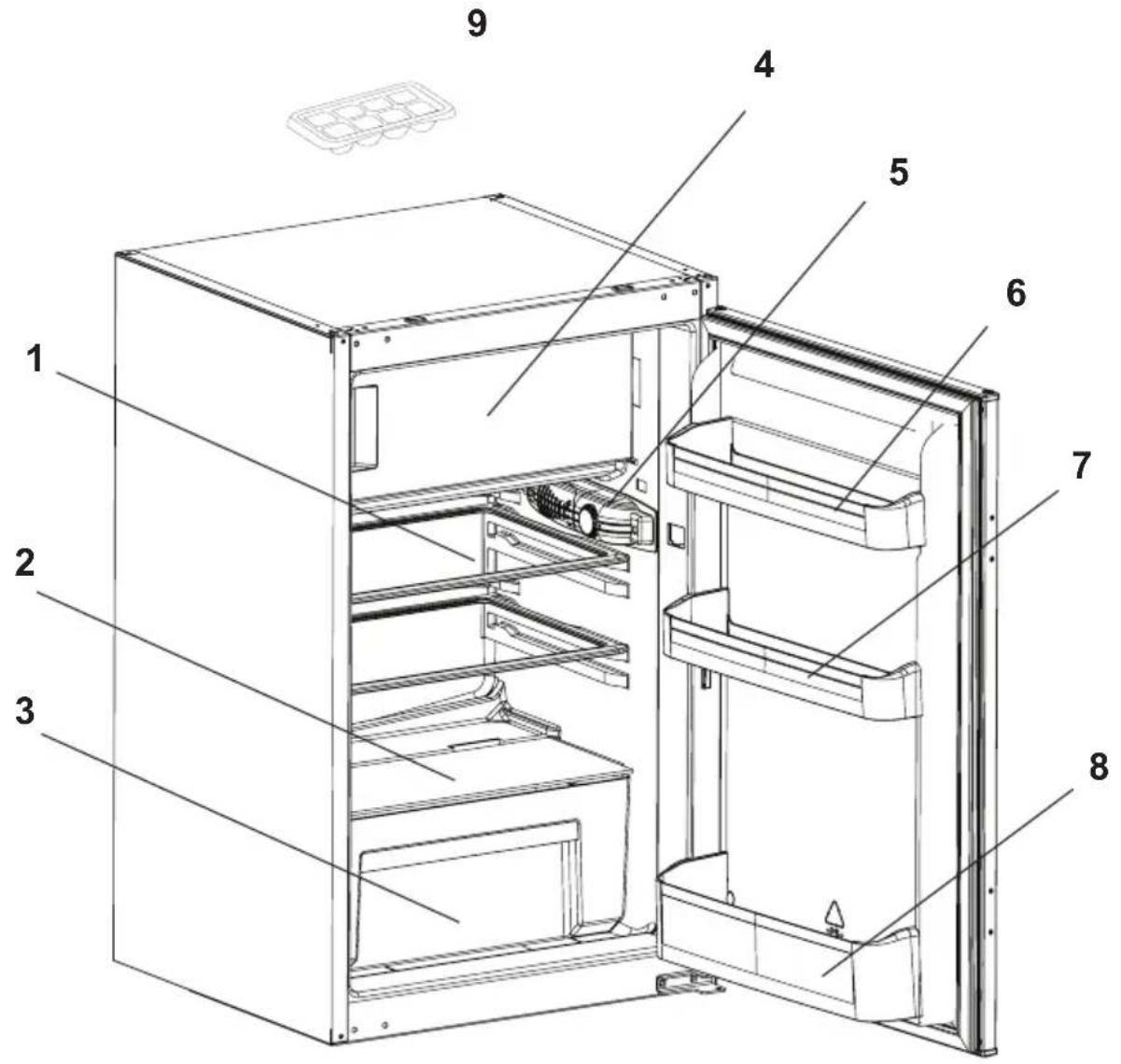 AIRLUX ARI88 - AS PARTES DO FRIGORÍFICO E SEUS COMPARTIMENTOS - 1