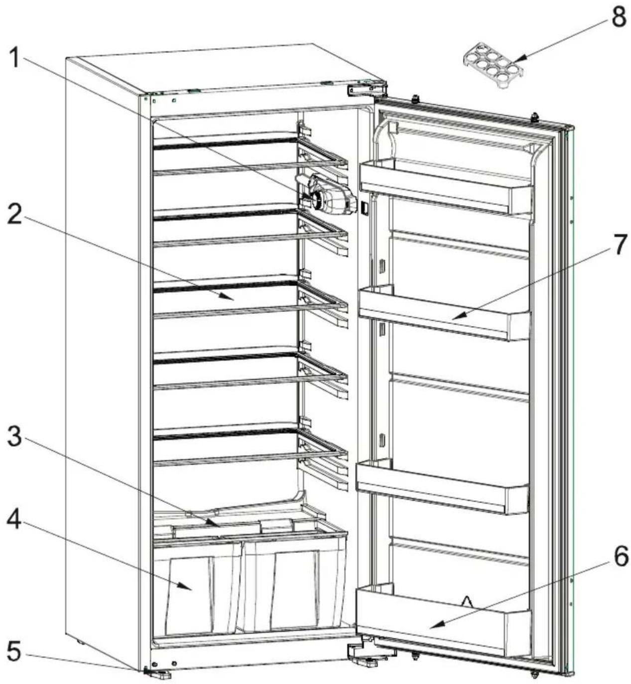 AIRLUX ARITU122 - THE PARTS OF THE APPLIANCE AND THE COMPARTMENTS - 1