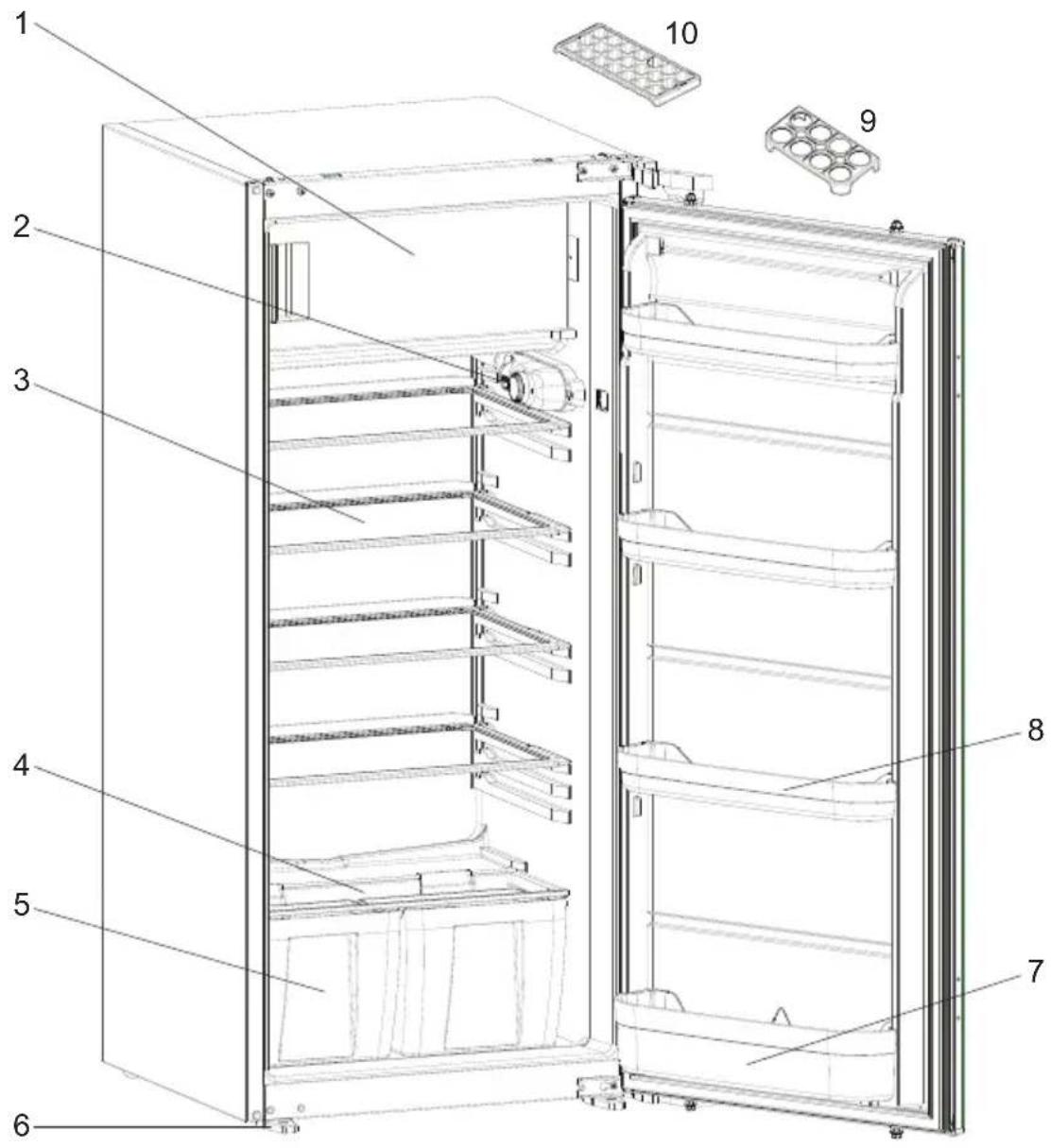 AIRLUX ARI122 - AS PARTES DO FRIGORÍFICO E SEUS COMPARTIMENTOS - 1