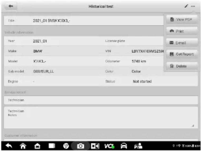 Autel MaxiSYS MS909EV - Enregistrement et affichage des rapports de diagnostic - 2