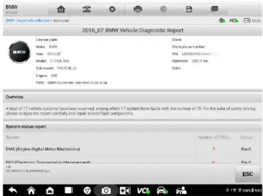Autel MaxiSYS MS909EV - Enregistrement et affichage des rapports de diagnostic - 6