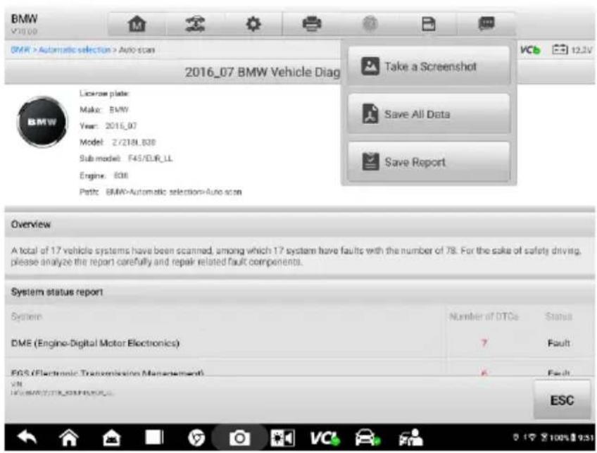 Autel MaxiSYS MS909EV - Enregistrement et affichage des rapports de diagnostic - 5