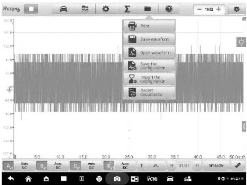 Scope - 1MS + Print Save waveform Open waveform Save the configuration Import the configuration Recent documents A1 Auto DC B1 Auto DC C1 Auto DC D1 Auto DC T FL 31/31 5ms/div + - + - + - + - + - + - + - + - + - + - + - + - + - + - + - + - + - + - + - + - + - + - + - + - + - + - + - + - + - + - + - + - + - + - + - + - + - + - + - + - + - + - + - + - + - + - + - + - + - + - + -