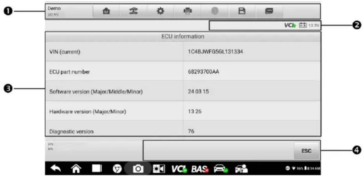 Autel MaxiBAS BT609 - Informations sur l'ECU - 1