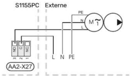 Nibe S11556 PC - Raccordement de la pompe de circulation externe - 1