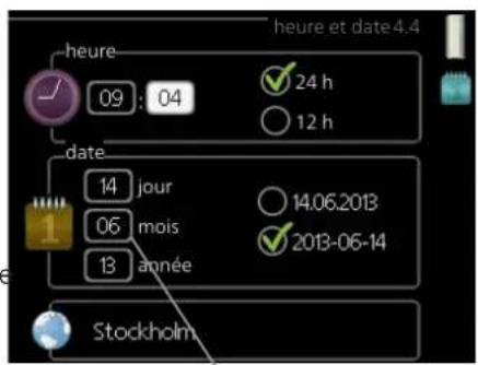 Nibe F12458 - RéGLAGE D'UNE VALEUR - 1