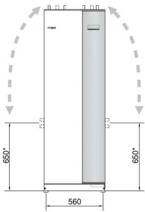 Nibe F12458 - Dimensions et données d'implantation - 1