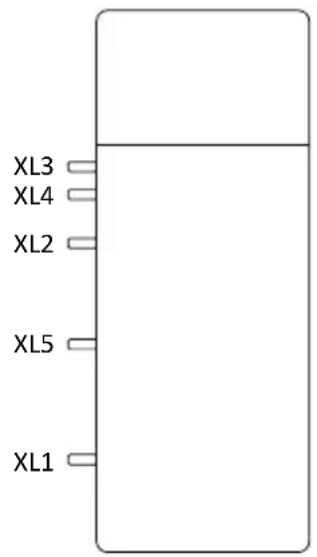 Nibe MTMB21 - Emplacement des tuyaux de raccordement - 1