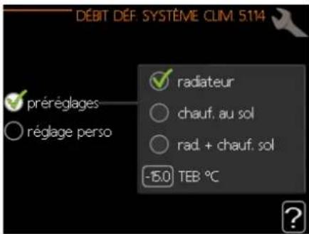 Nibe AMS108 - Menu 5.1.14 - Débit déf. système clim. - 1