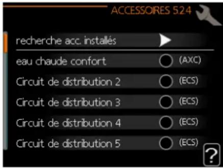 Nibe AMS108 - Menu 5.2.4 - Accessoires - 1