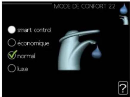 Nibe AMS108 - Menu 2.2 - Mode de confort - 1