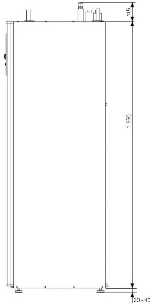 Nibe AMS108 - Dimensions et raccordements hydrauliques - 1