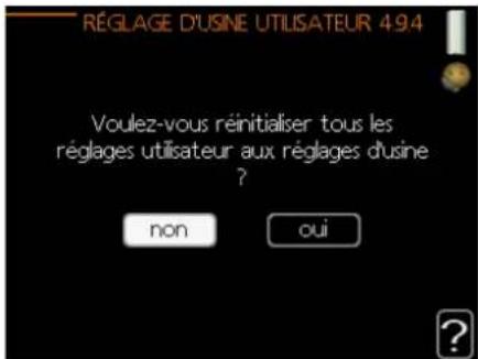 Nibe AMS108 - Menu 4.9.4 - Réglage d'usine, utilisateur - 1