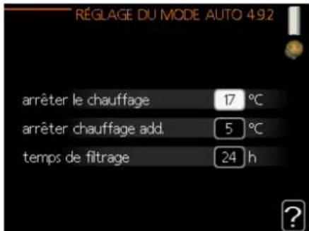 Nibe AMS108 - Menu 4.9.2 - Réglage du mode auto - 1