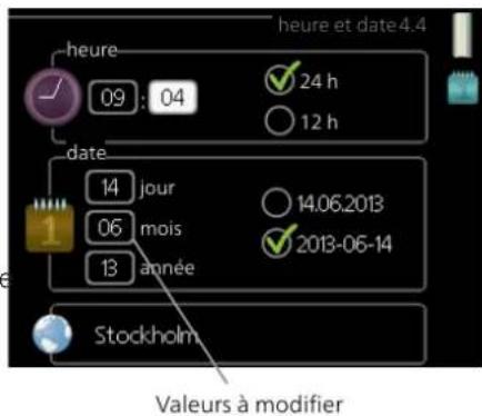 Nibe F135543 - RÉGLAGE D'UNE VALEUR - 1