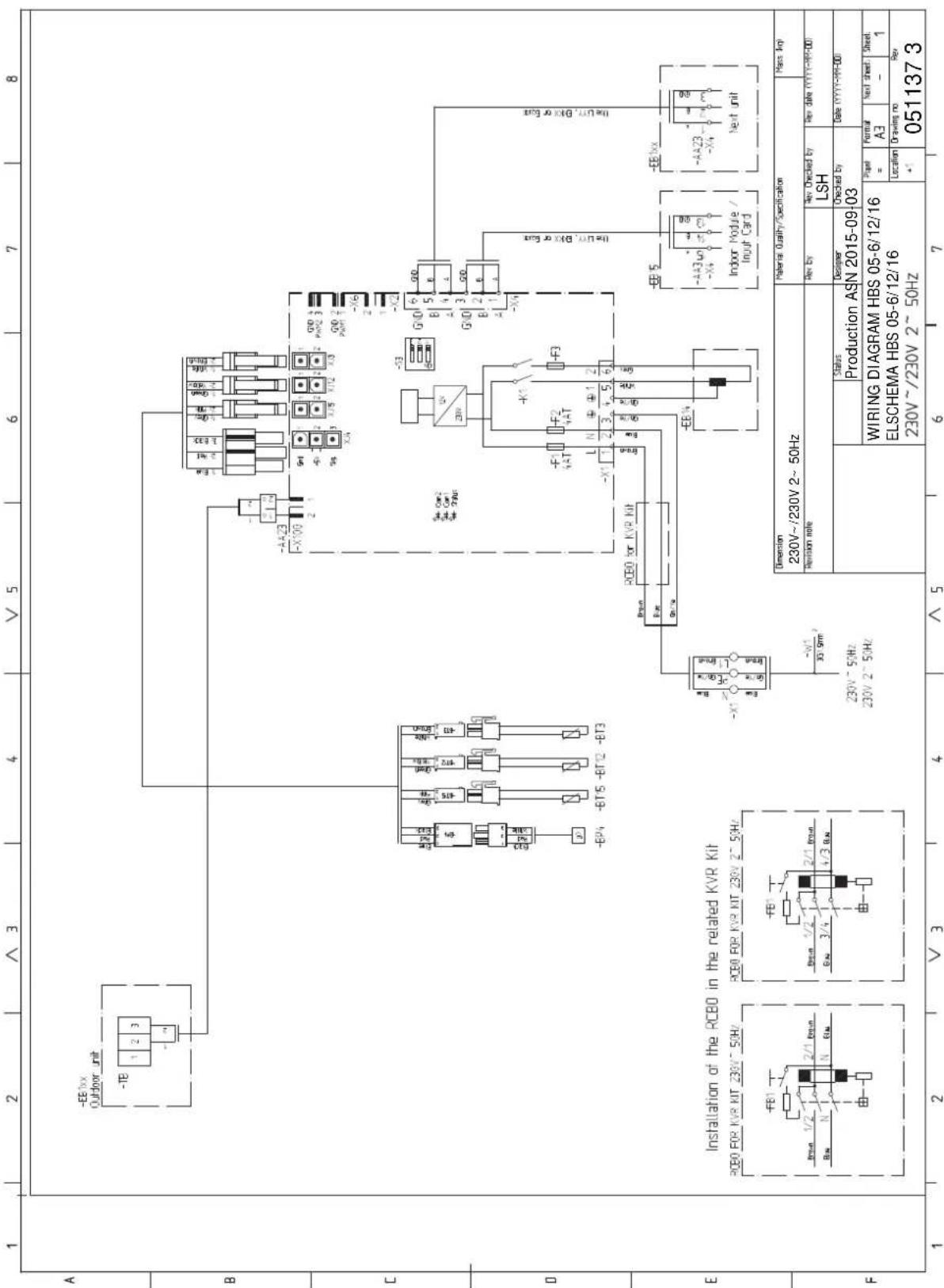 Nibe HBS 0516 - Schéma du circuit électrique - 1