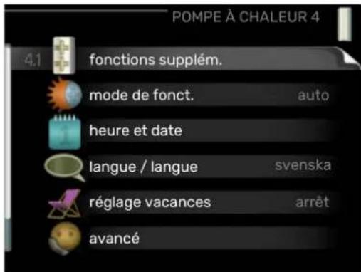 Nibe F470 - Sous-menus - 1