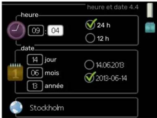 Nibe F470 - MENU 4.4 - HEURE Et DATE - 1