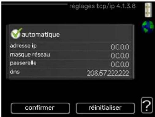 Nibe F470 - MENU 4.1.3.8 - Réglages tcp/ip - 1