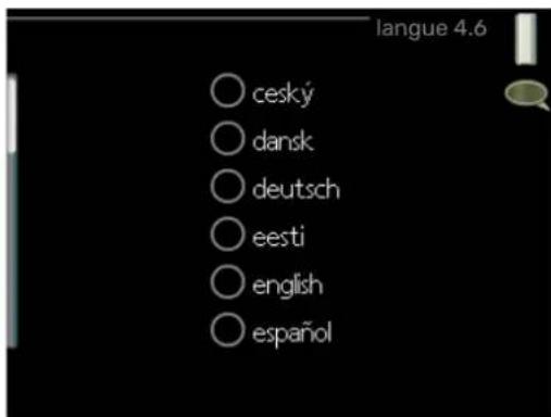 Nibe F470 - MENU 4.6 - langue - 1