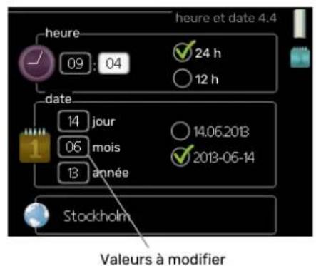 Nibe F470 - Sélection d'un menu - 1