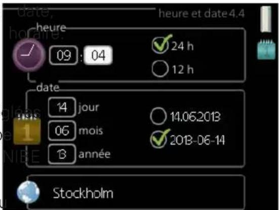 Nibe F1255 PC6 - HEURE ET DATE - 1