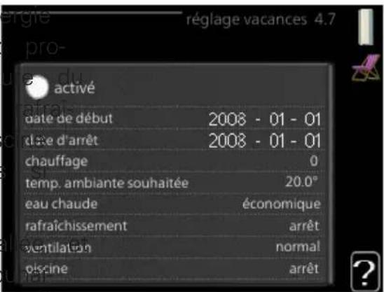 Nibe F1255 PC6 - RÉGLAGE VACANCES - 1